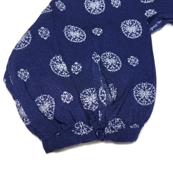 Wild Blue Sadie Robertson Blouse Boho Top Tunic Blue Rayon Size Medium - Picture 7 of 10